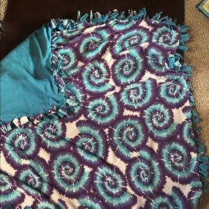 5x4 Purple and Blue Spiral Tie-Dye Blanket